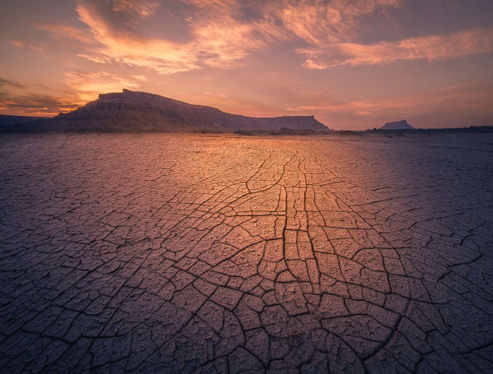 Golden Desert Cracked Earth
