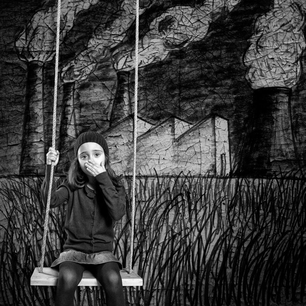 Concerned Child Industrial Scene