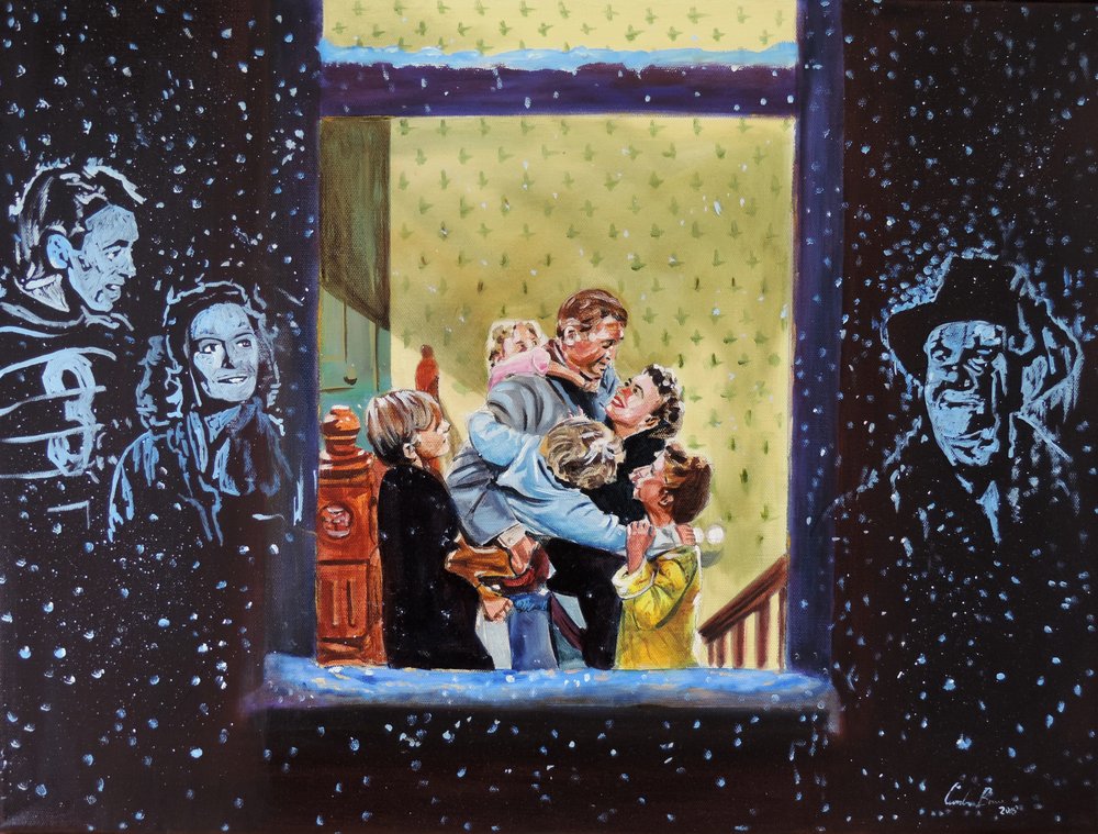Warm Christmas Family Scene