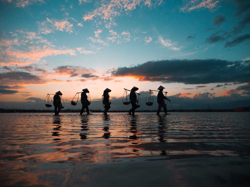 Traditional Workers Sunset