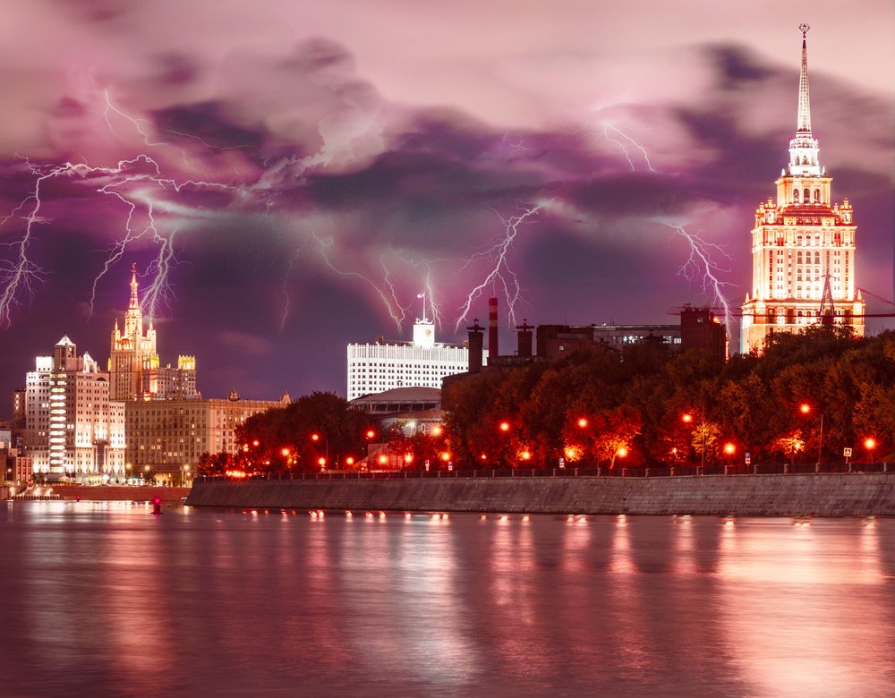 Lightning Over City