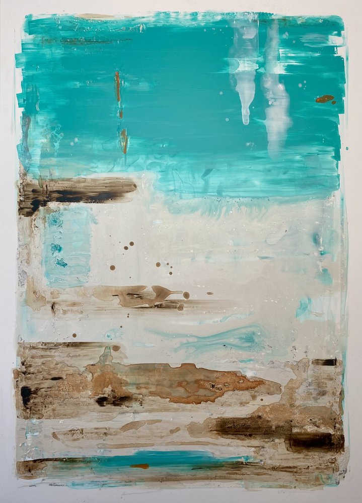 Coastal Teal Abstract