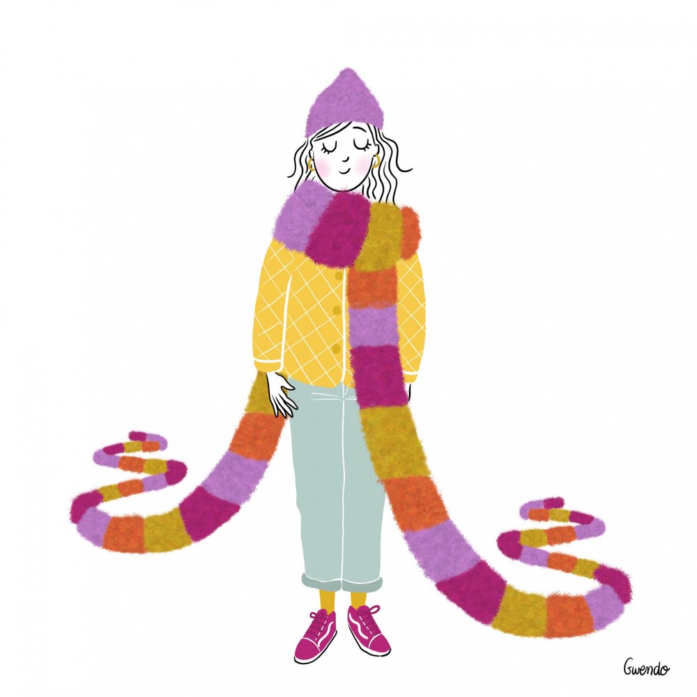 Happy Scarf Girl