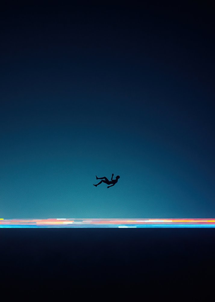 Solitary Figure Cosmic Horizon