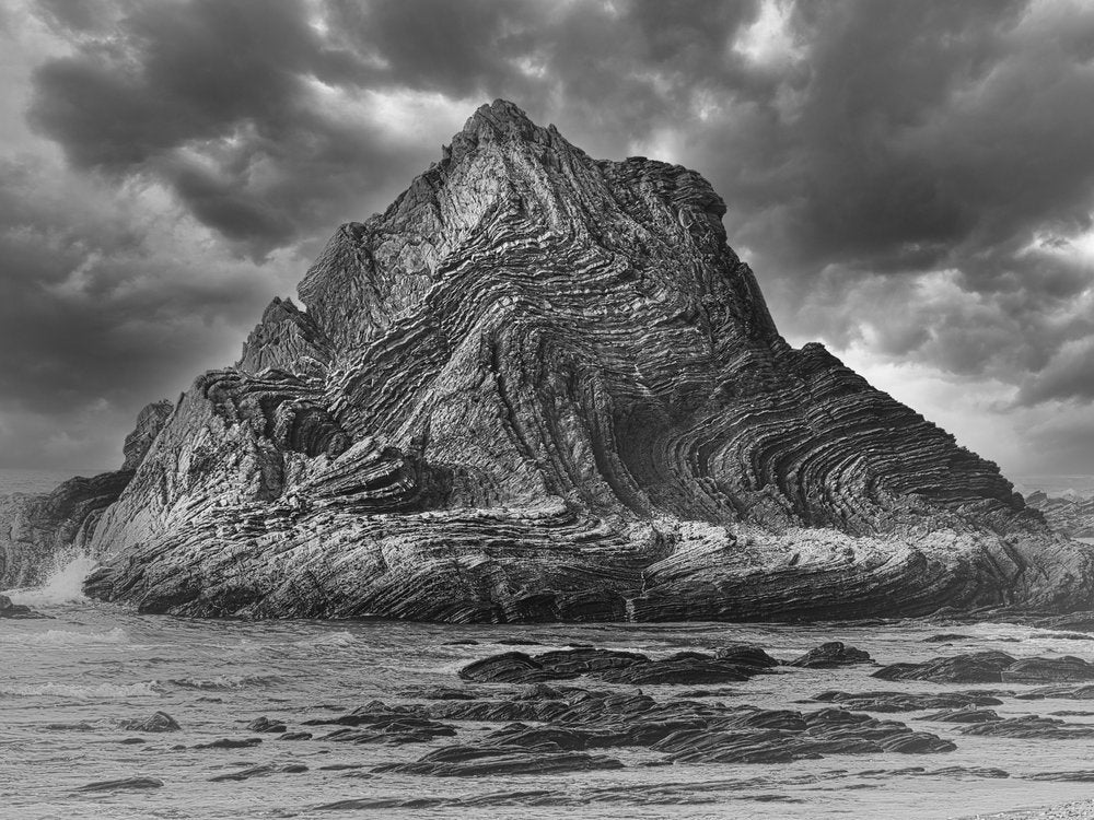 Dramatic Folded Ocean Rock