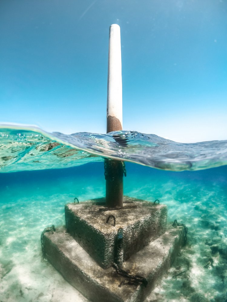 Pillar Above Below Water