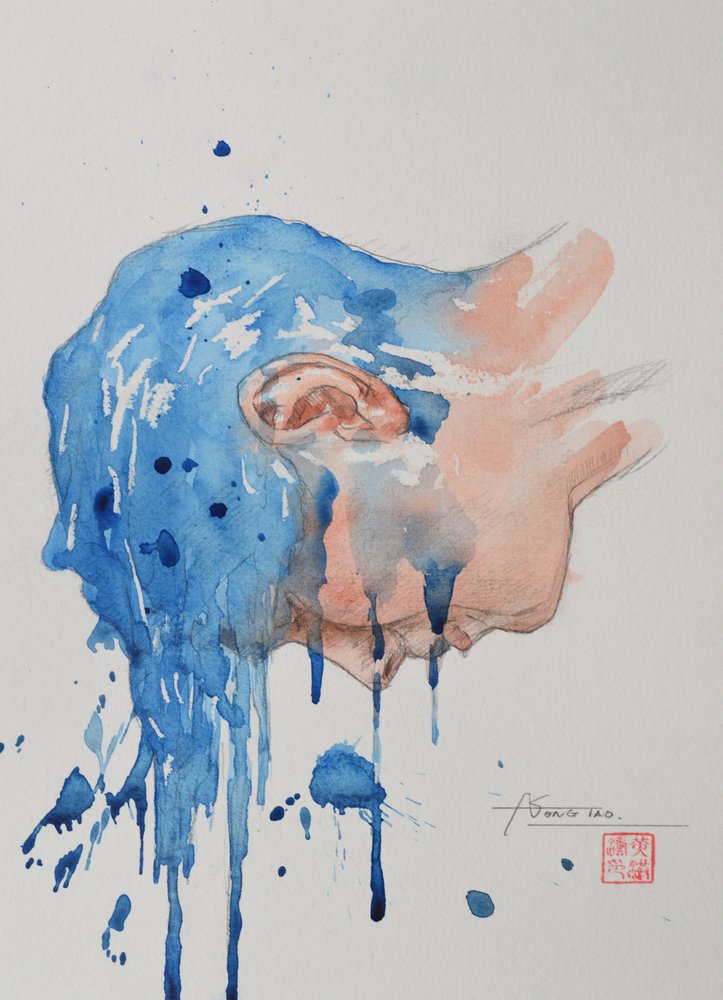 Dissolving Blue Face