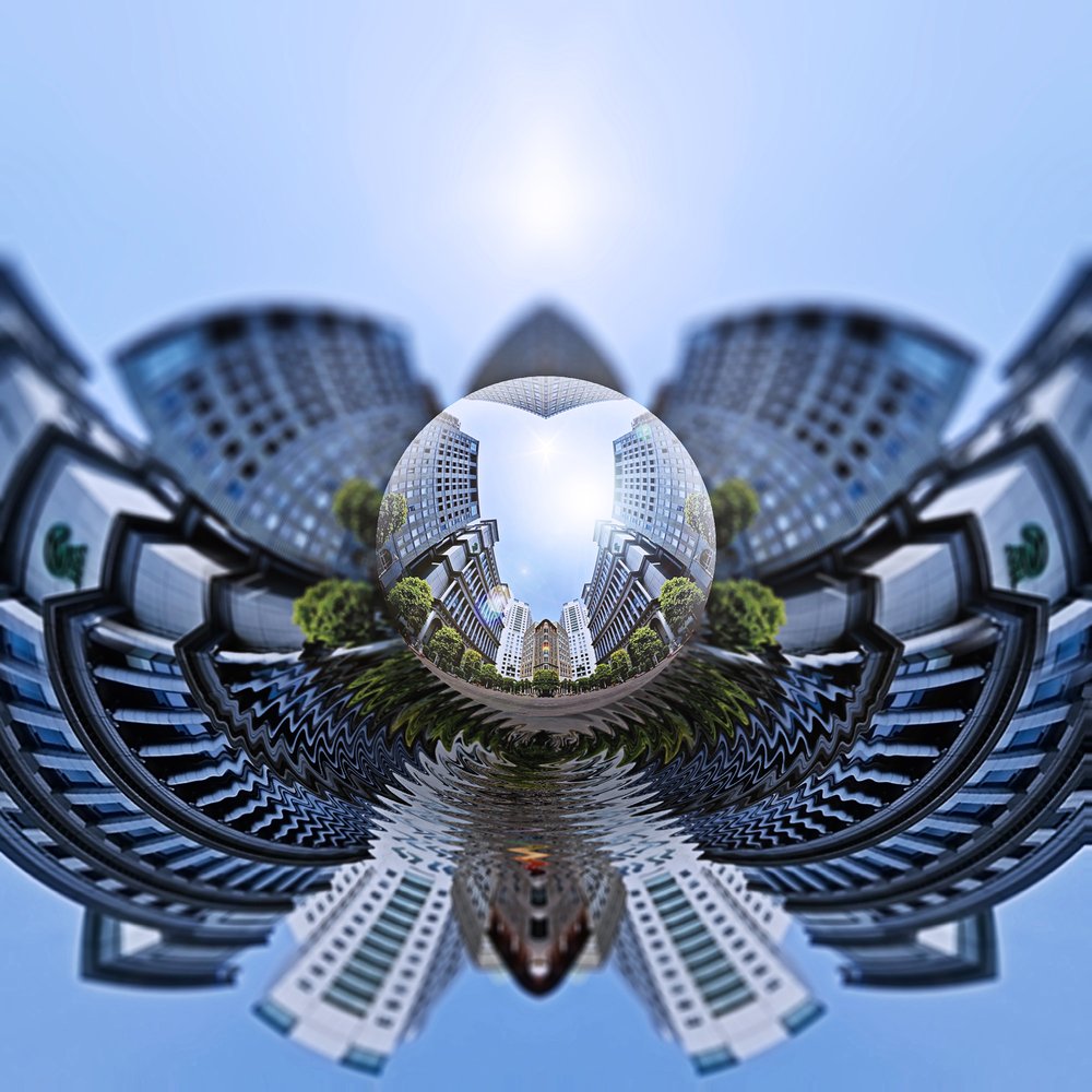 Spherical City Reflections