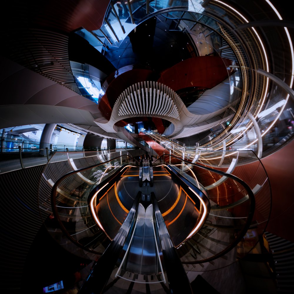 Futuristic Escalator Flow