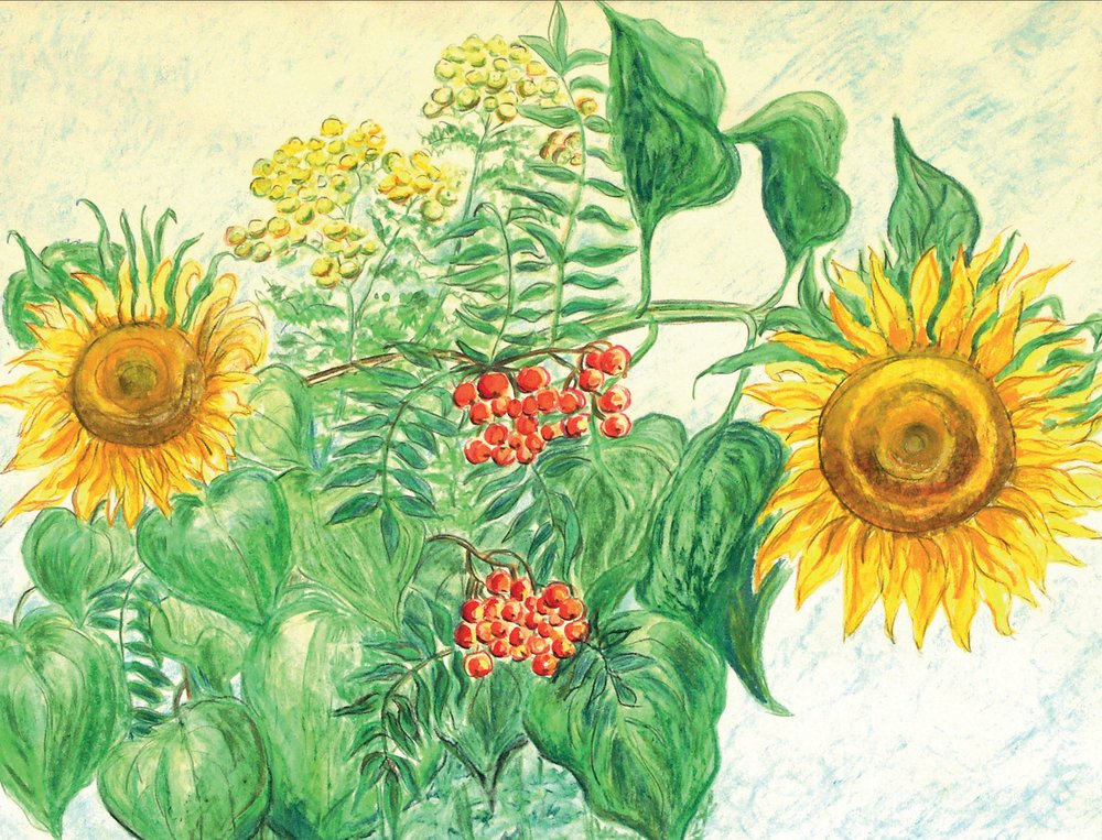 Sunflowers Autumn Berries