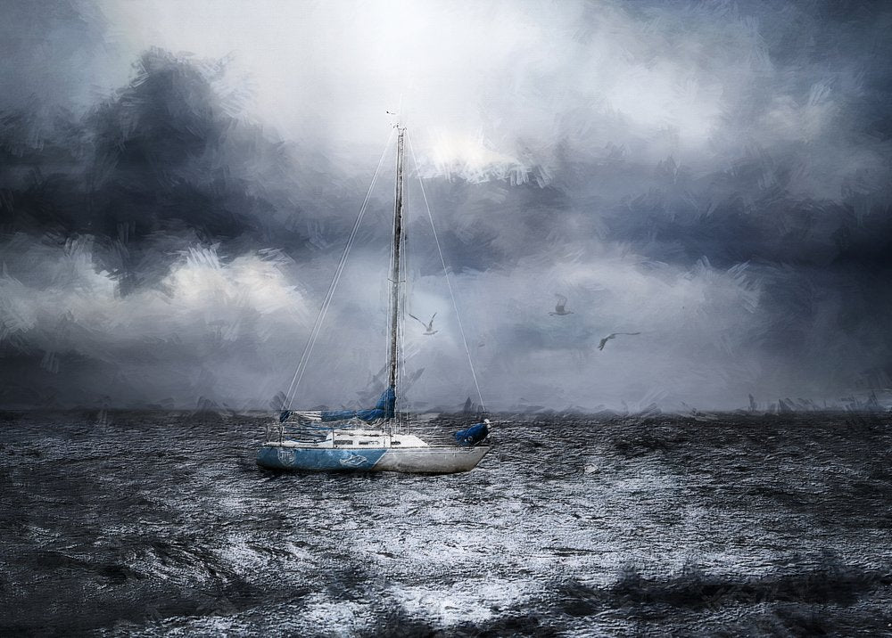 Stormy Ocean Sailboat