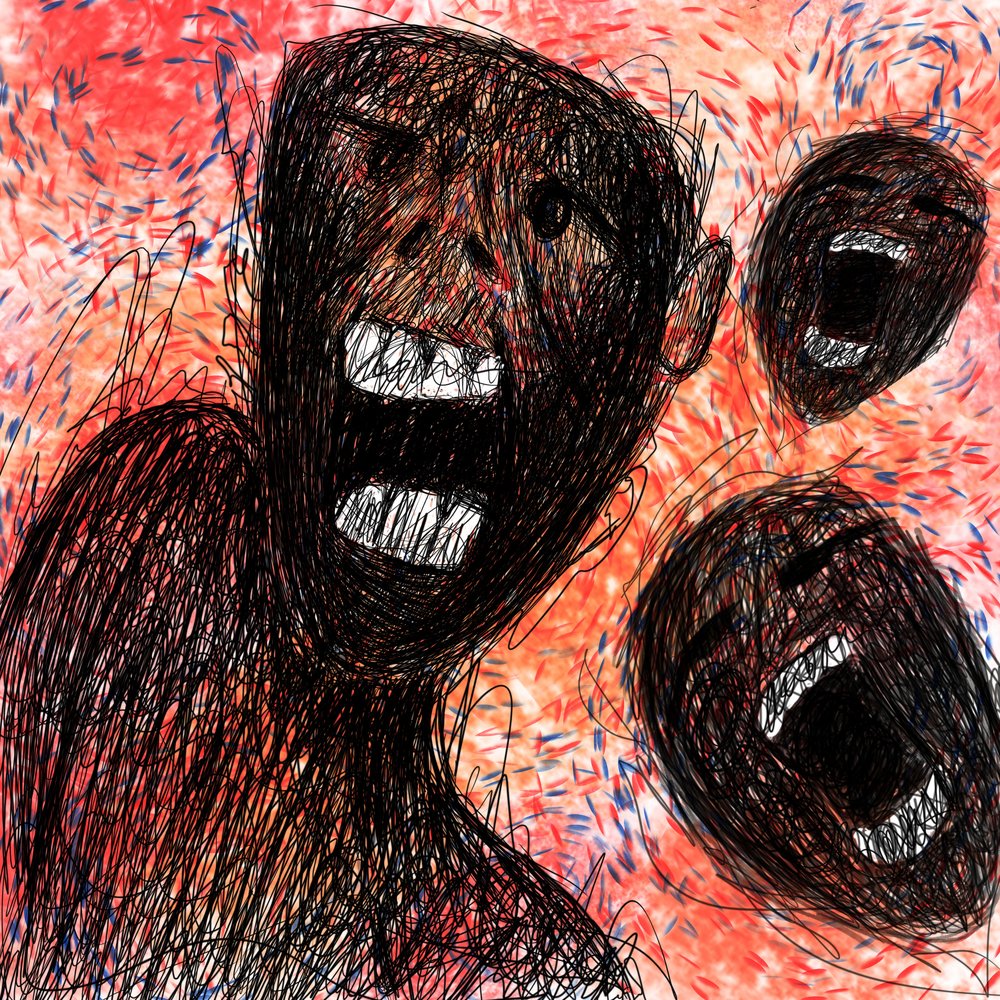 Abstract Screaming Faces