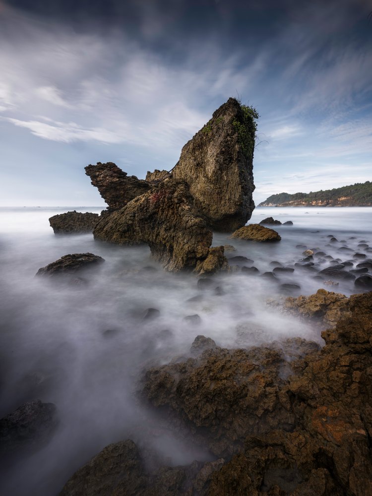Misty Ocean Rocks
