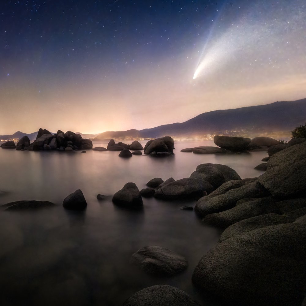 Comet Over Rocky Waters
