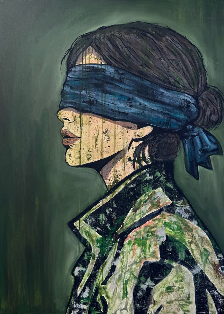 Mysterious Blindfolded Woman