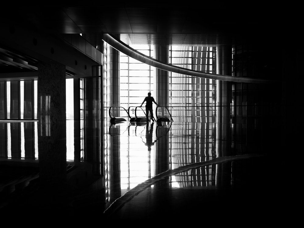 Lone Figure Modern Space
