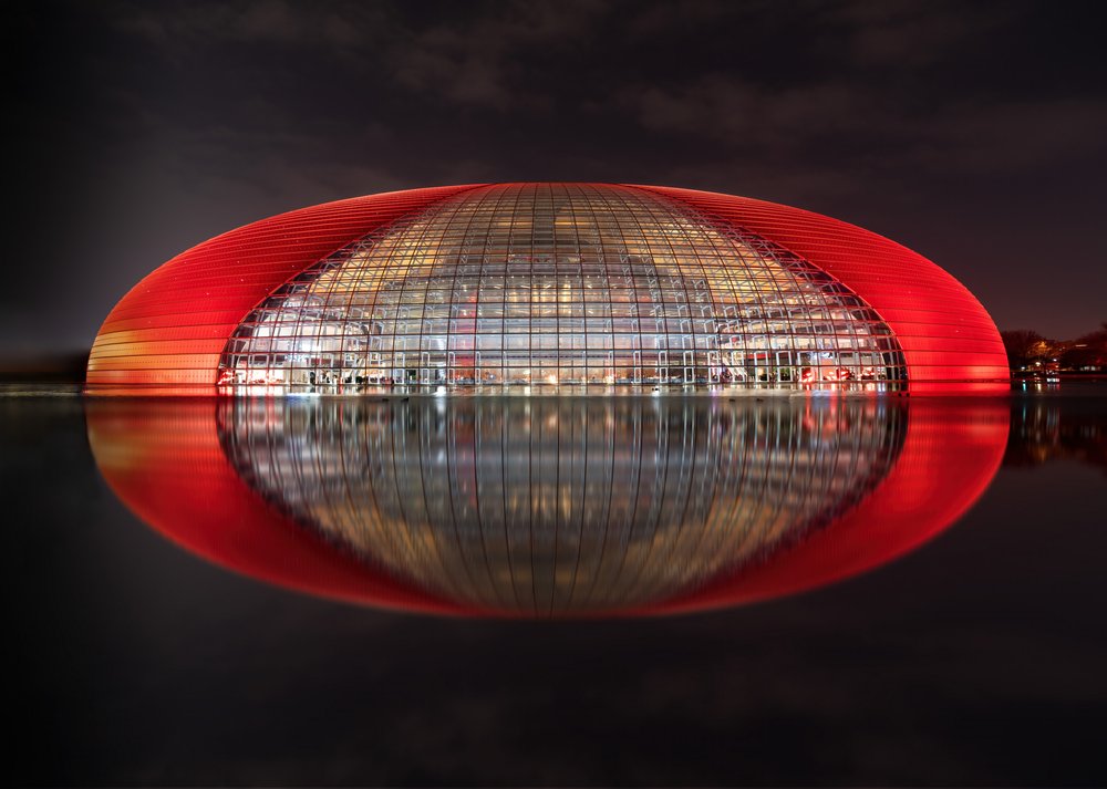 Red Dome Night Reflection