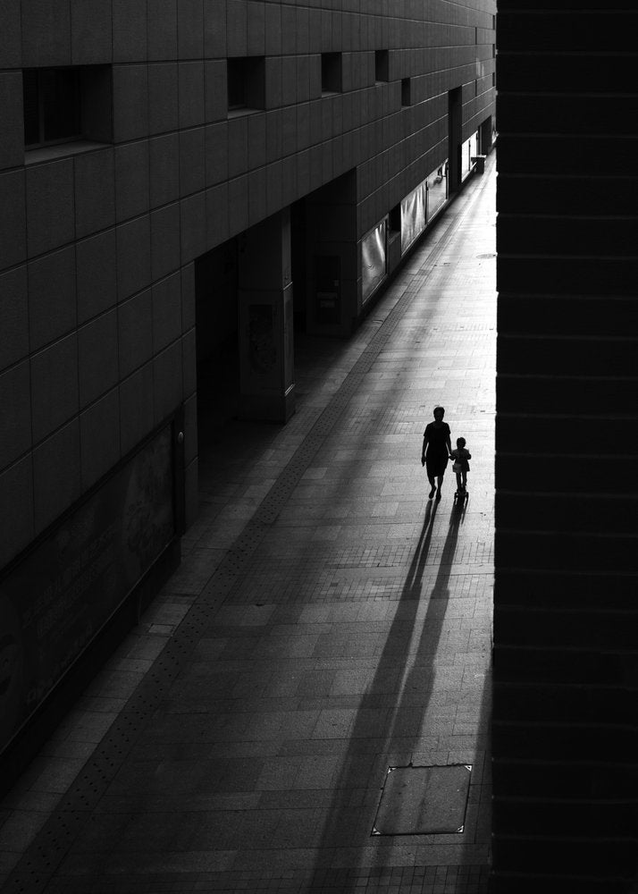 Mother Child Long Shadows