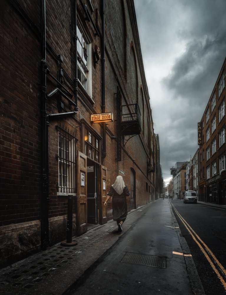 Woman Walks Dark Alley