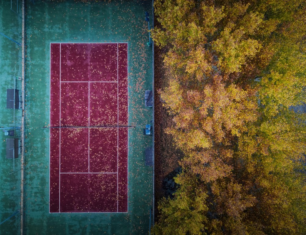 Golden Autumn Tennis Court