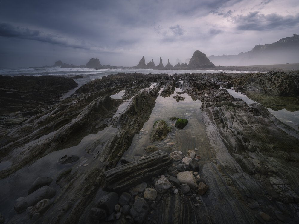 Dark Coastal Sea Stacks