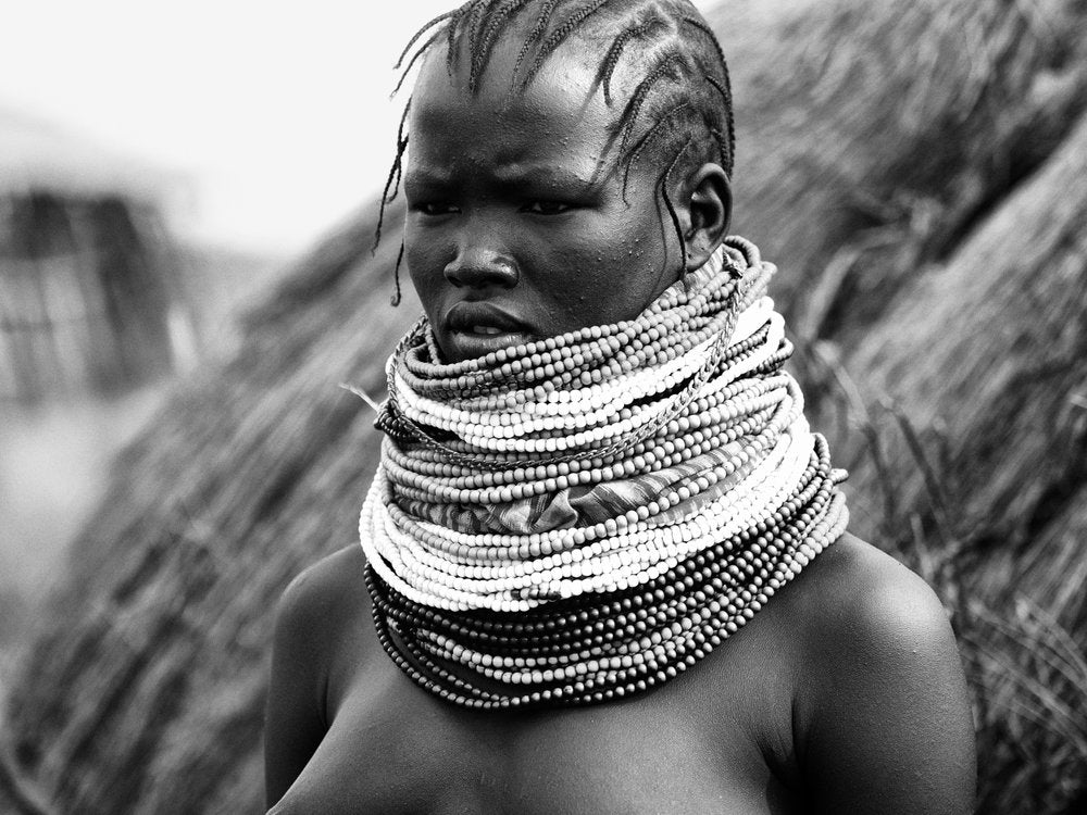 Contemplative Tribal Woman