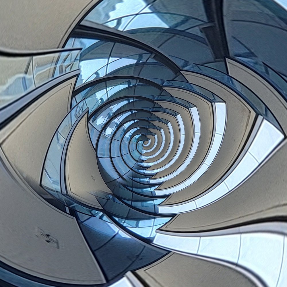 Blue Glass Spiral