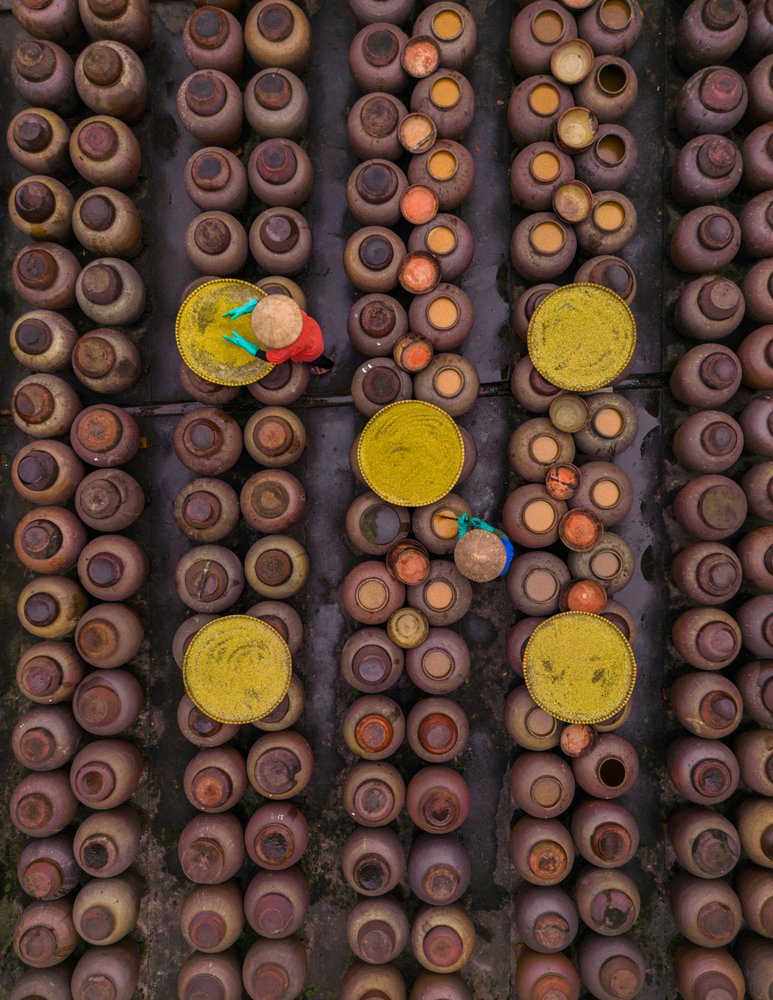 Vietnamese Jars Overhead View
