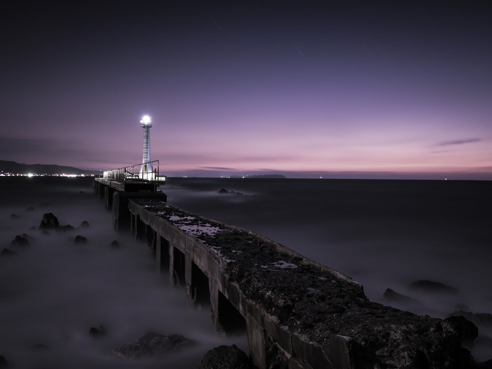 Lighthouse at Purple Dusk