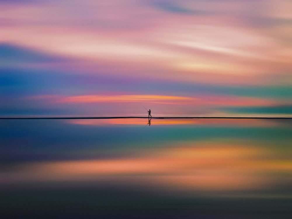 Serene Sunset Walker