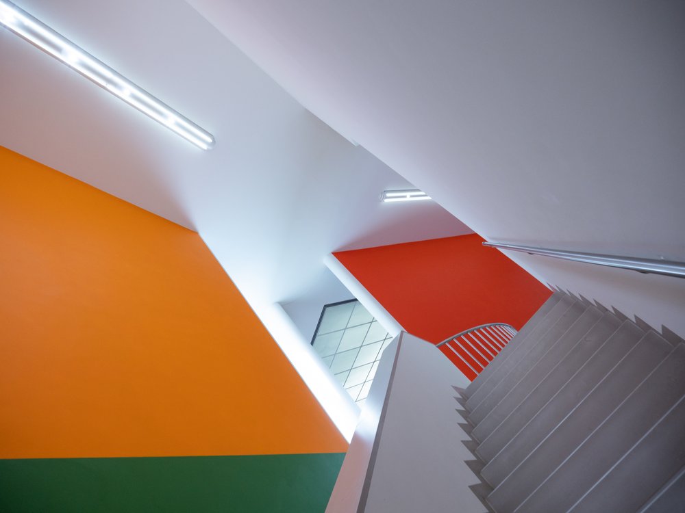 Vibrant Geometric Stairwell