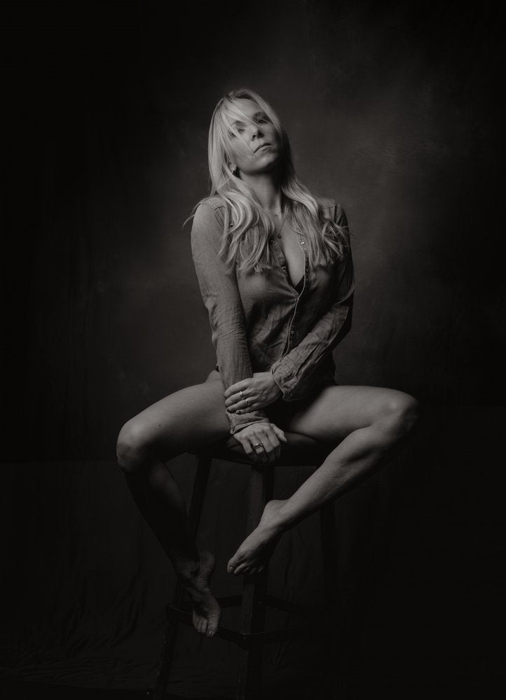 Contemplative Blonde Portrait
