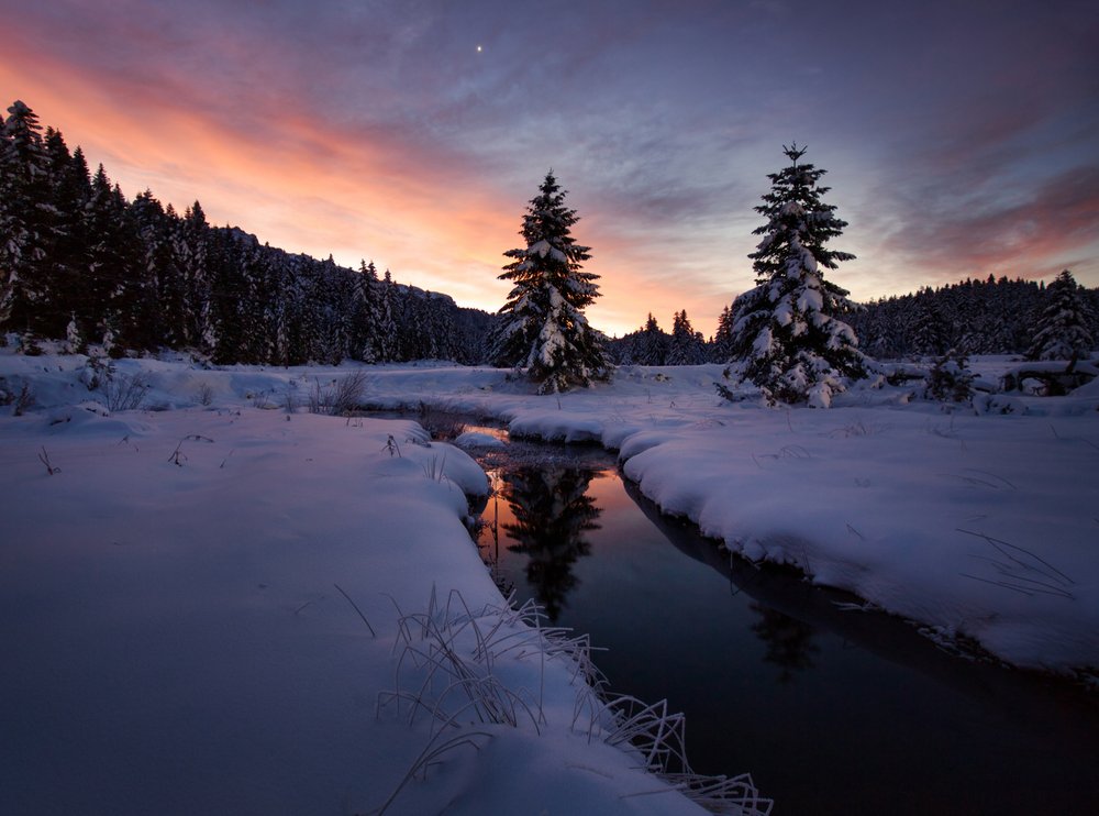 Winter Sunset Stream