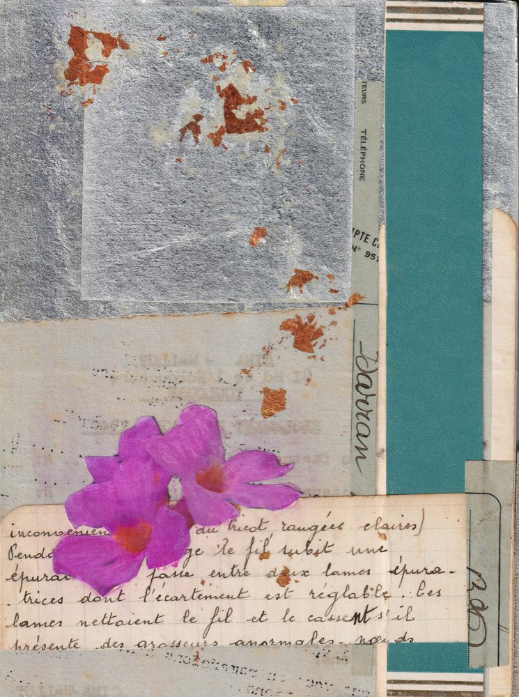 Pink Flowers Vintage Collage