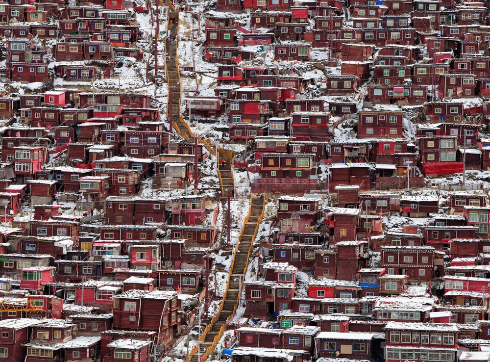 Snowy Red Mountain Village