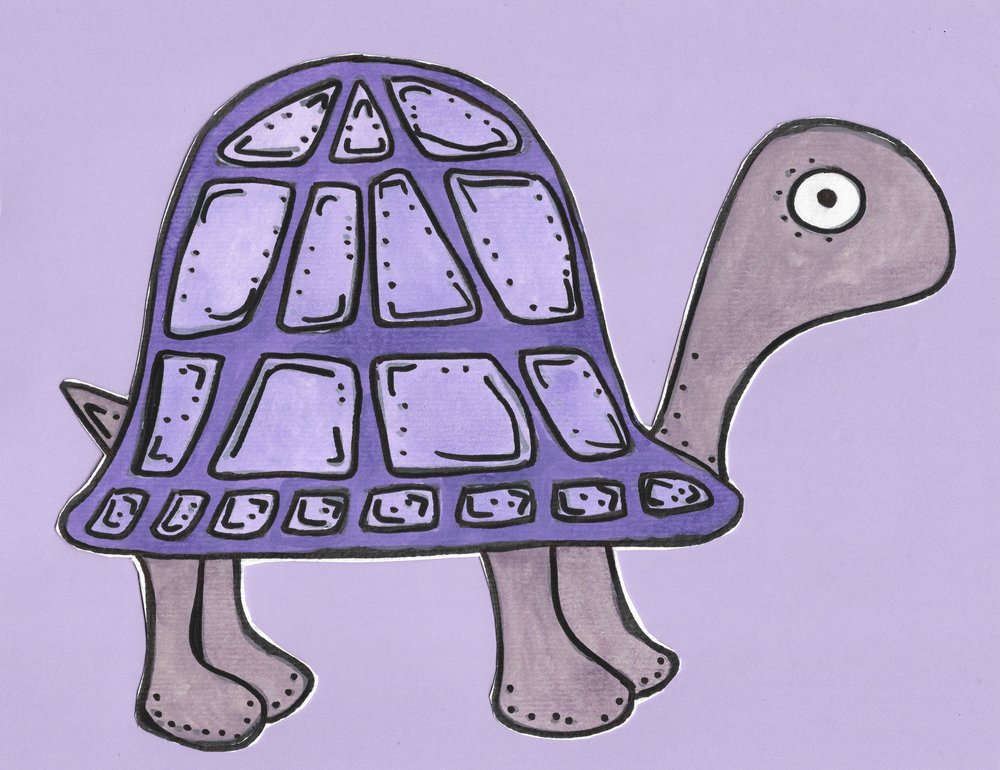 Purple Whimsical Turtle