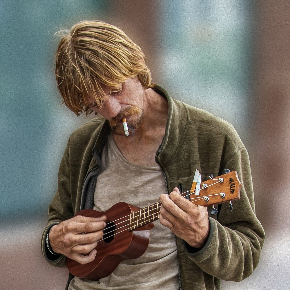Pensive Ukulele Player