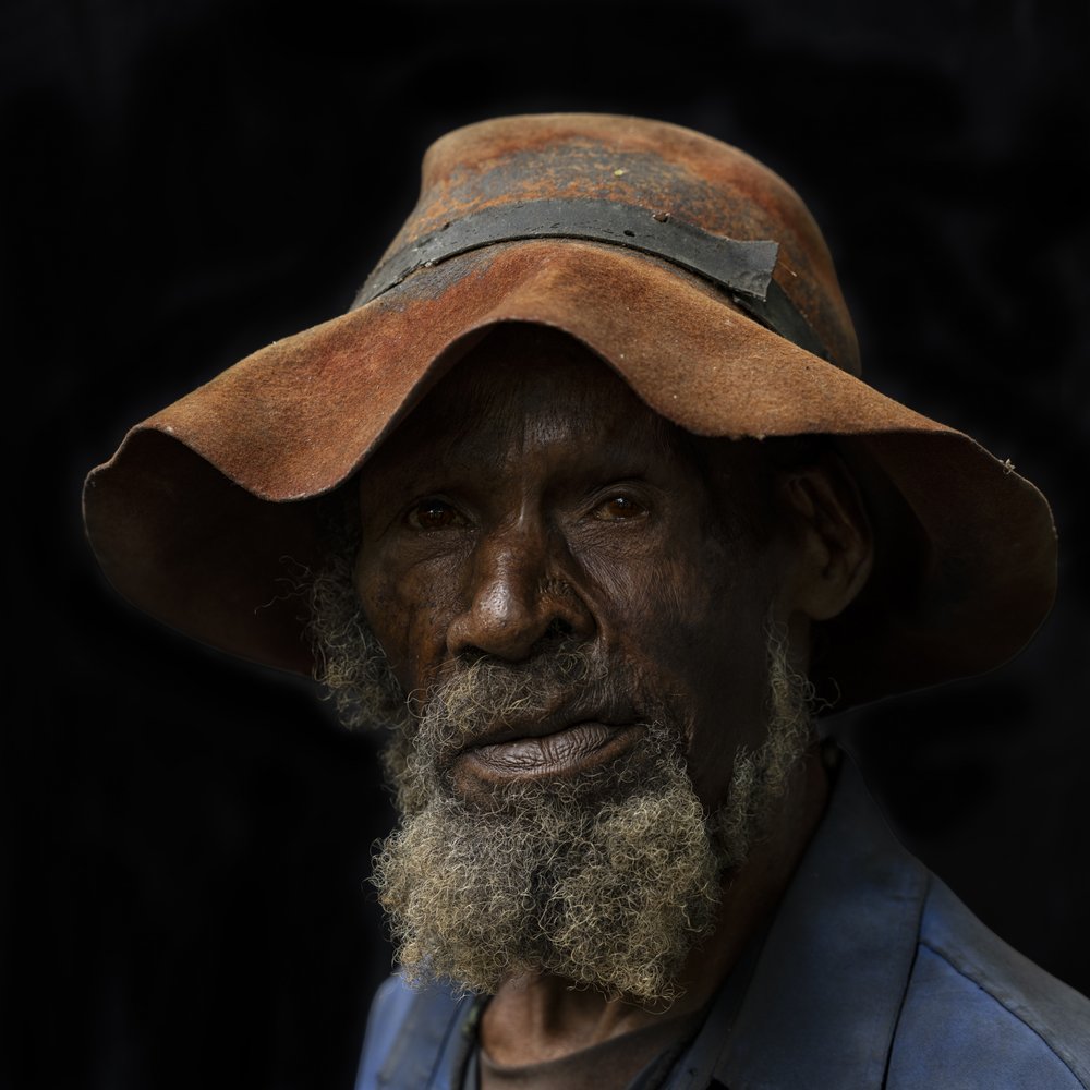 Weathered Man Gaze