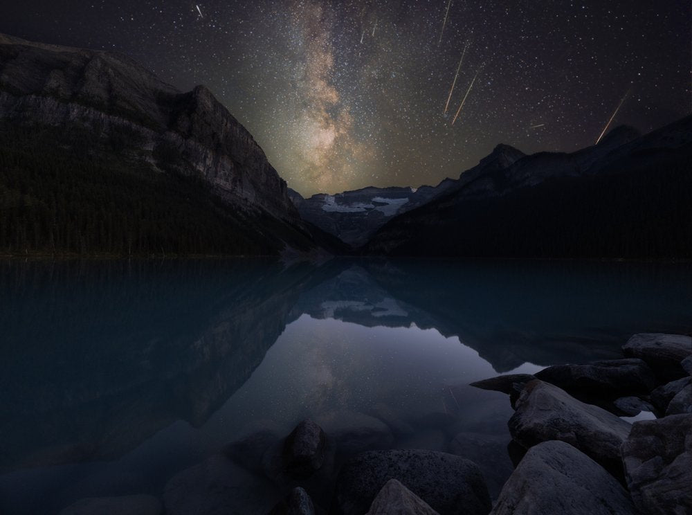 Milky Way Lake Meteors