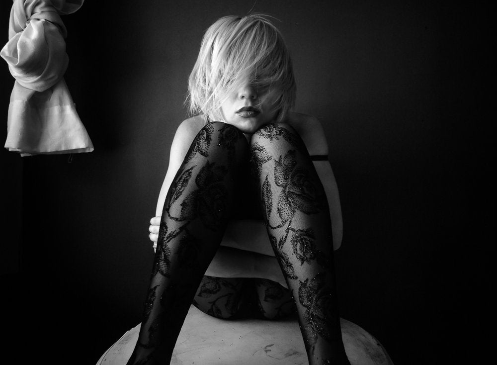 Pensive Blonde Woman