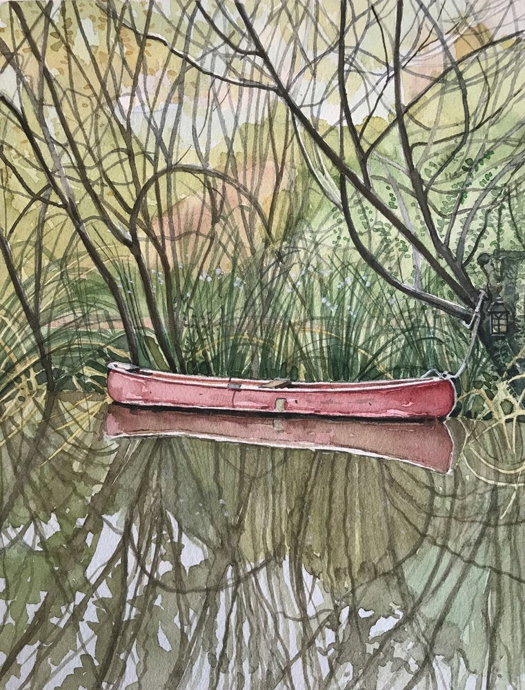 Red Canoe Reflections