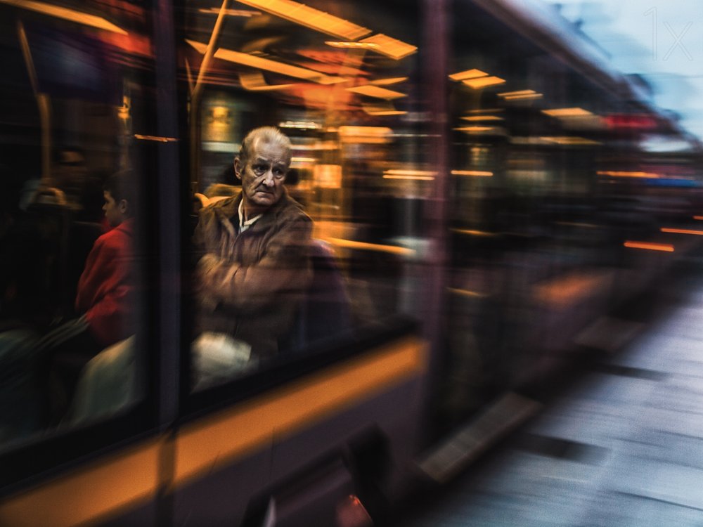 Pensive Bus Passenger