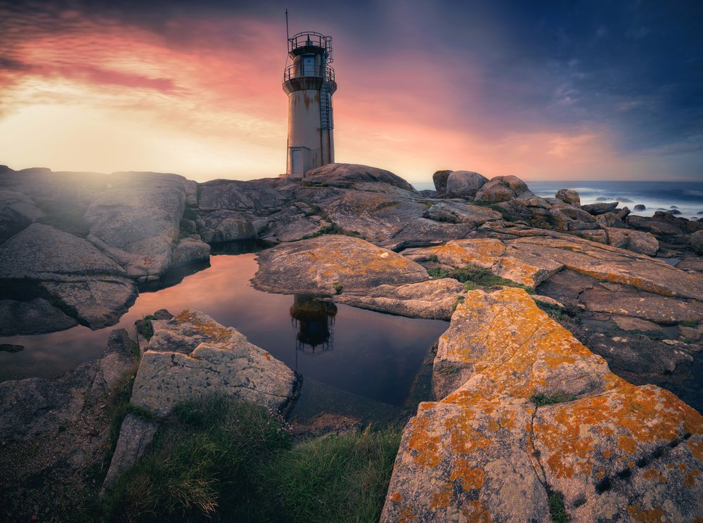 Lighthouse Sunset Reflection