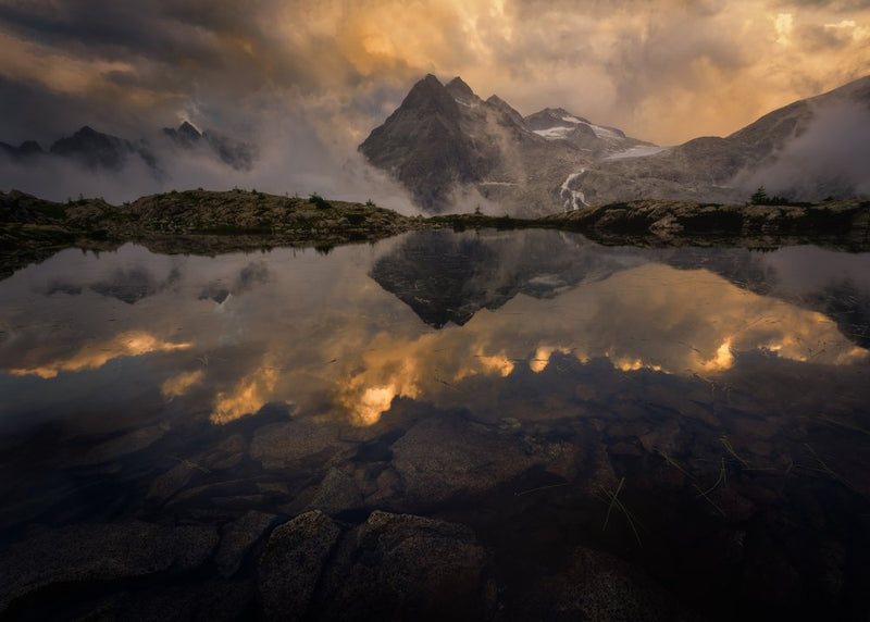 Golden Mountain Reflection
