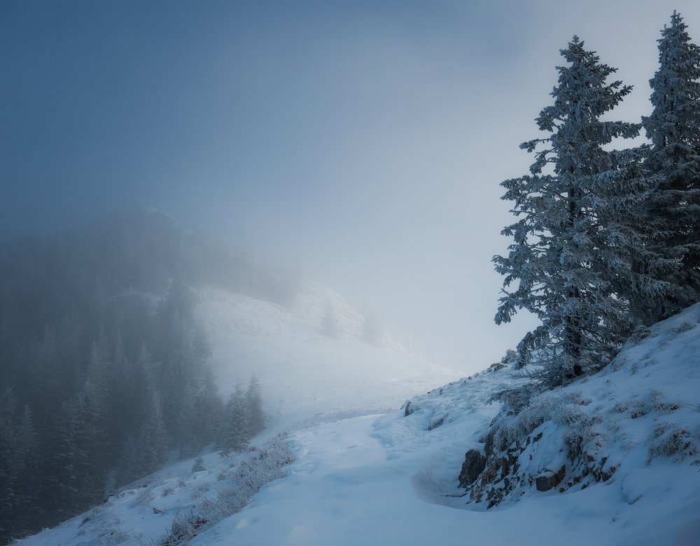 Misty Winter Mountain