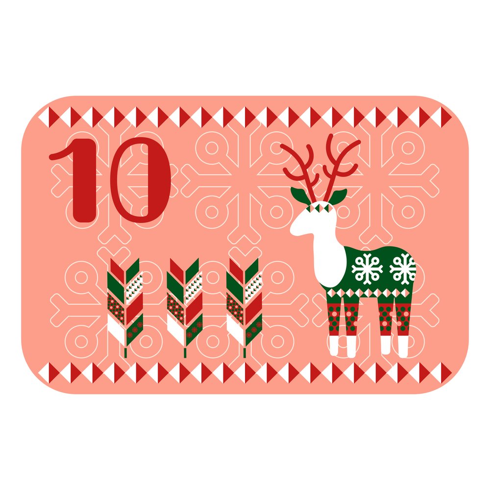 Festive Folk Reindeer Ten