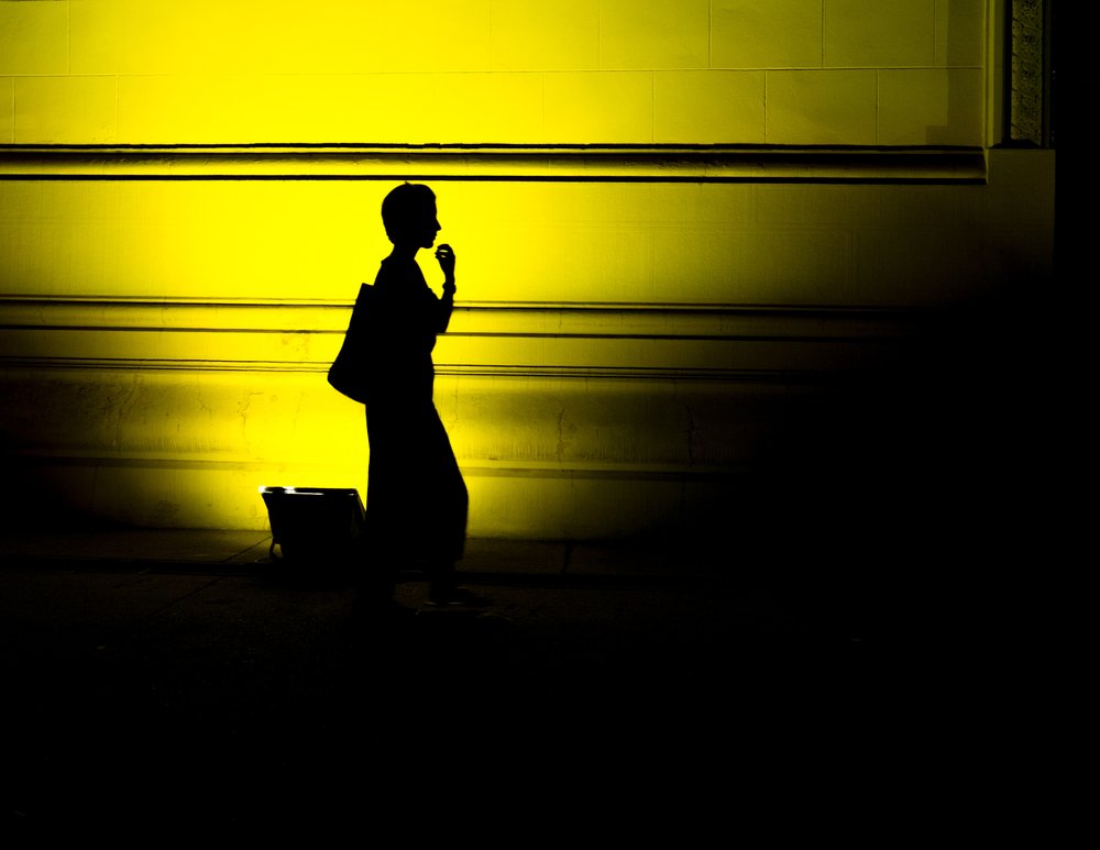 Yellow Wall Silhouette