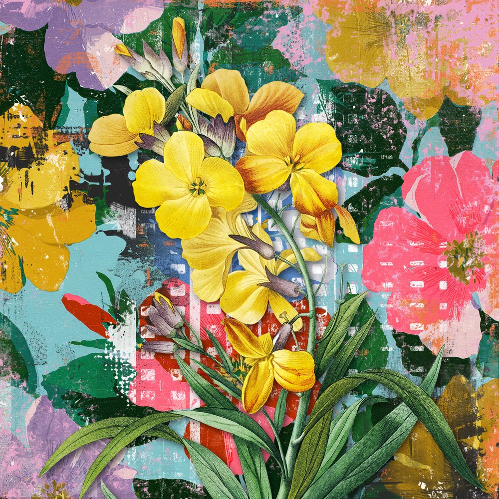 Vibrant Floral Collage