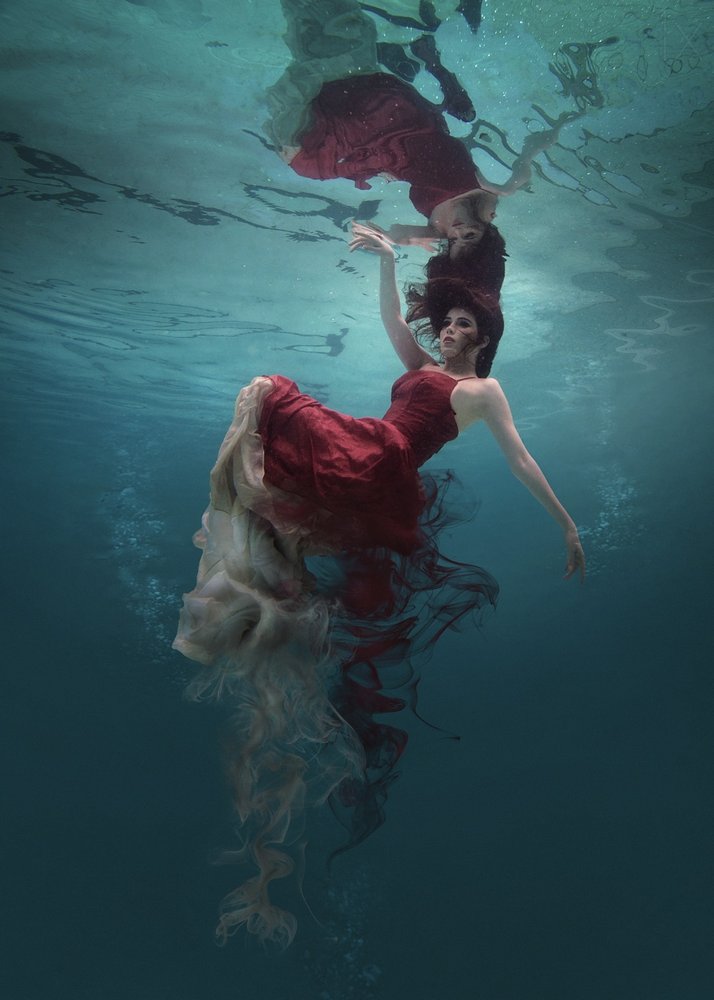 Ethereal Underwater Red Dress