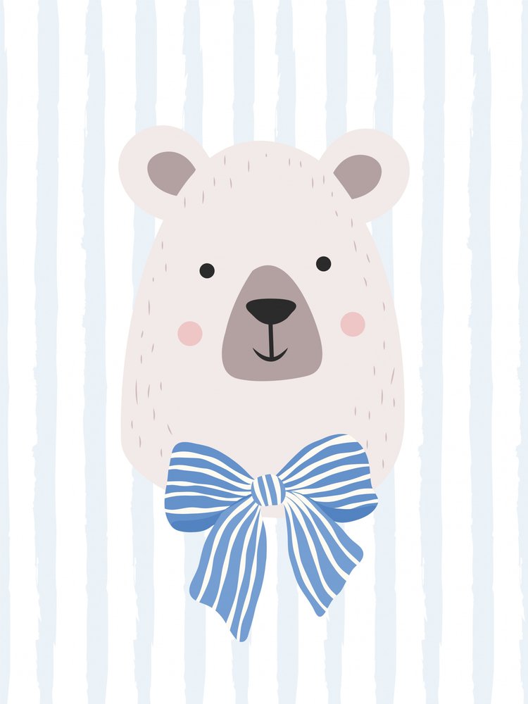 Baby Bear Blue Bow